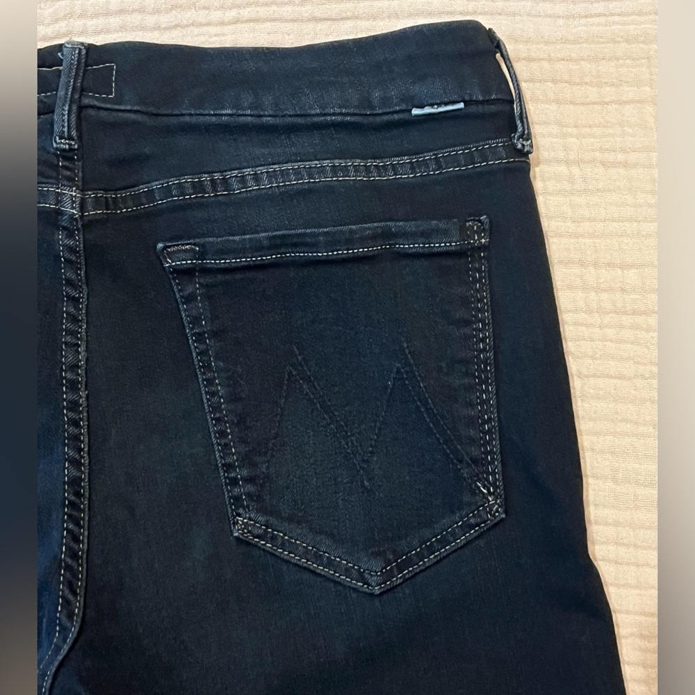 Mother The Looker Crop Jeans in Coffee Tea or Me Dark Wash Denim Size 31 - Picture 8 of 16